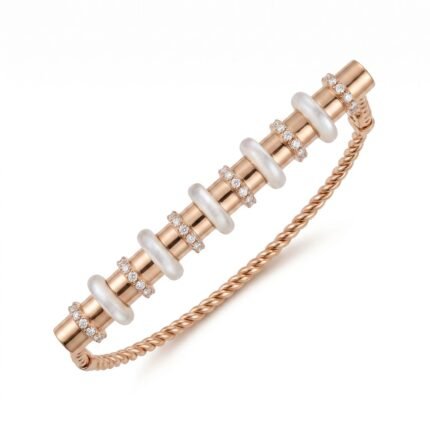 18K Gold Diamond Bangle - 0.38ct