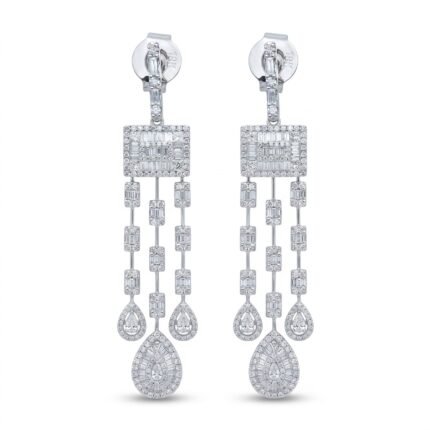 18K Gold Diamond Earrings - 5.08ct