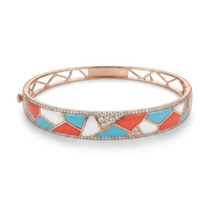 18K Gold Diamond Bangle - 0.82ct